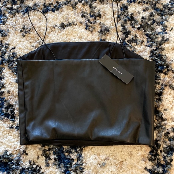 Lulu’s black vegan leather cropped cami. - Picture 2 of 2